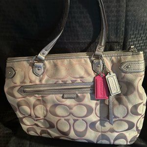 Authentic Pink/Gold Coach Shoulder Bag